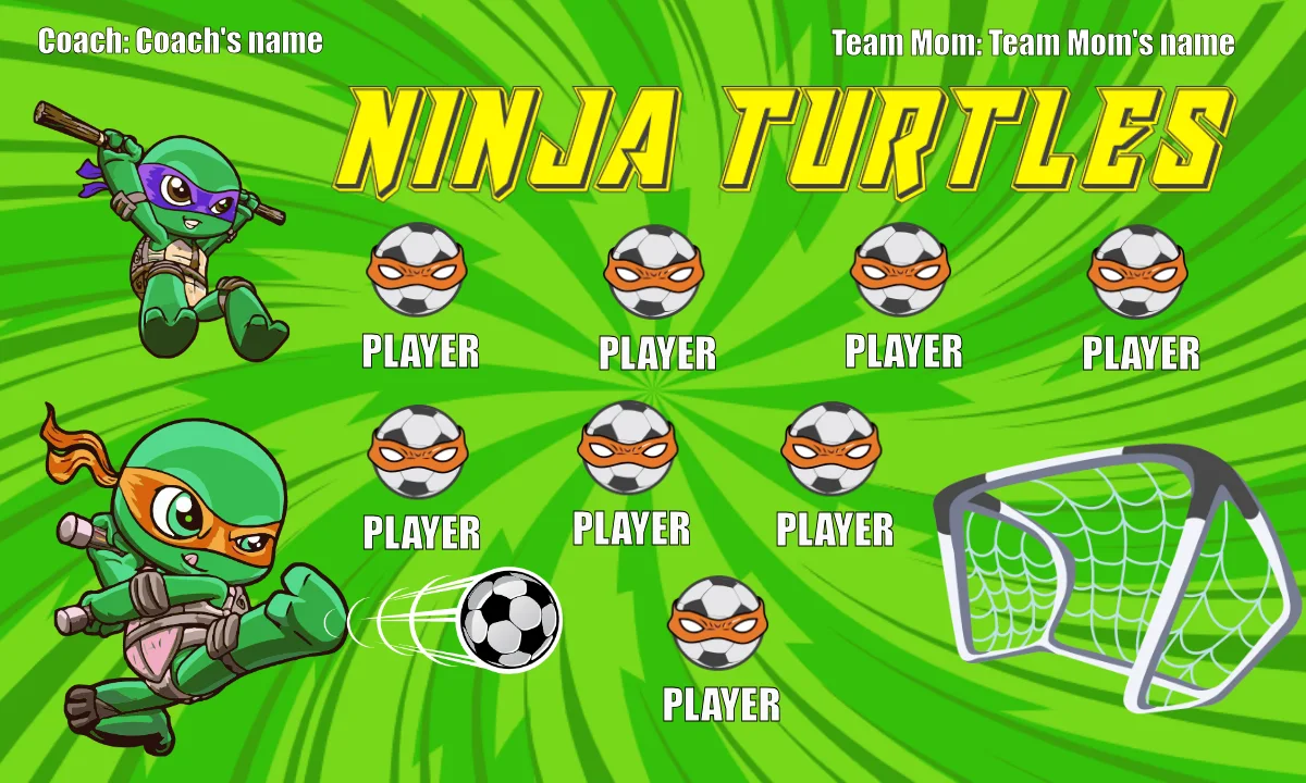 Ninja Turtles 1 Soccer Banner-soccer-banner-frame-picture