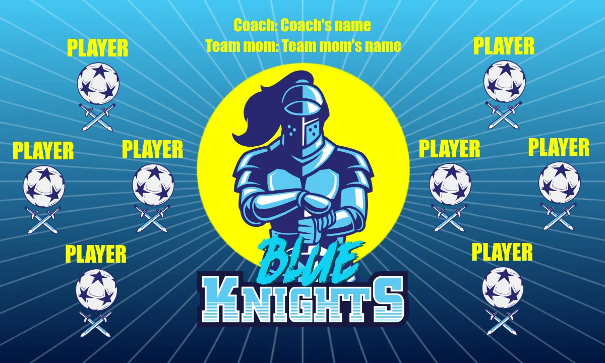 Blue Knights Soccer Banner-warriors-soccer-banners-picture