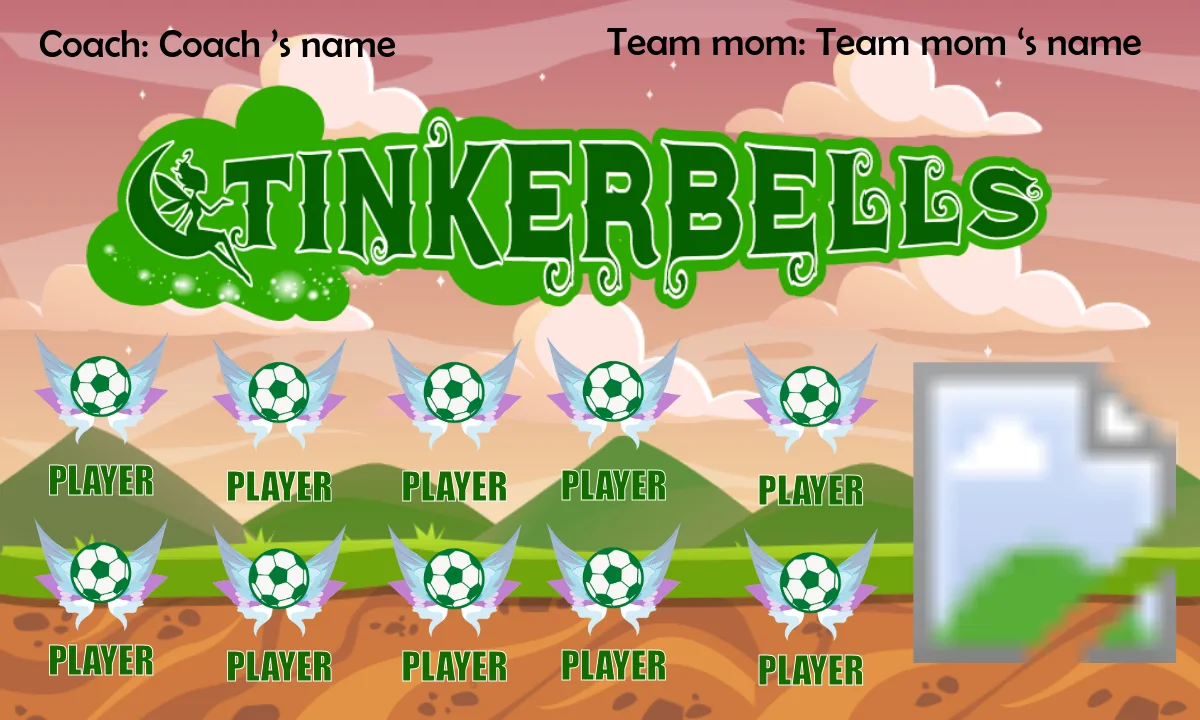 Tinkerbells Soccer Banner, -soccer-ball-banner-picture