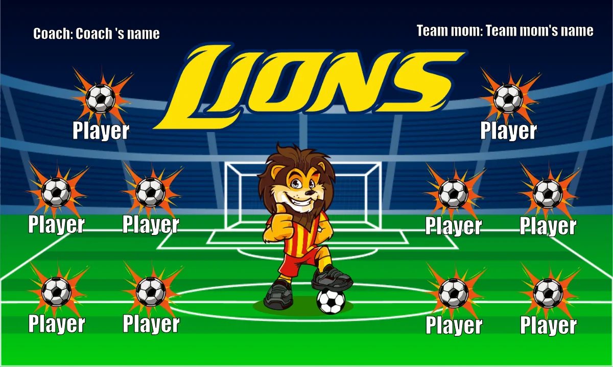 Lions 5 Soccer Banner-soccer-banner-printing-picture