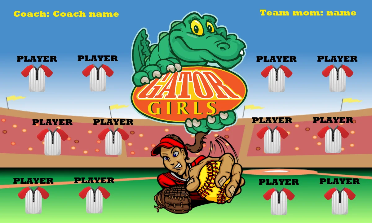 Gator Girls Softball Banner-softball-team-banner-templates-picture