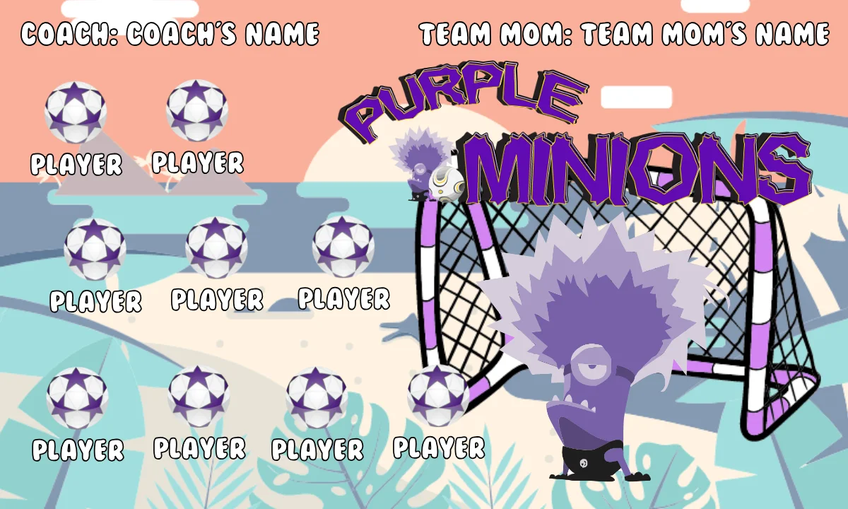 Minions Purple Soccer Banner-soccer-team-banners-ayso-picture