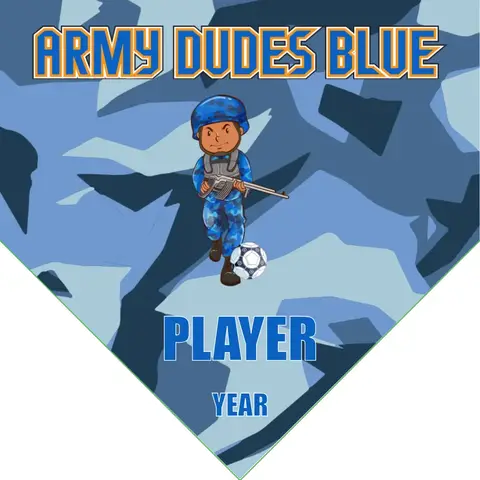 Army Dudes Blue Soccer Banner-soccer-field-banners-picture