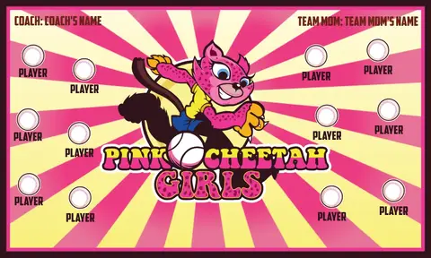Pink Cheetah Girlz-pink-yellow-hem-softball-banner-pictures-picture