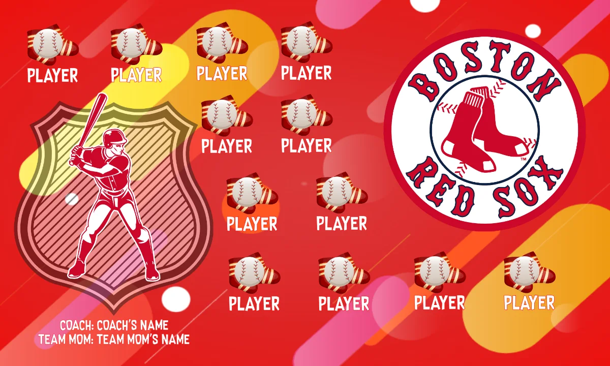 Boston Red Sox 2 Baseball Banner-baseball-banner-poses-images