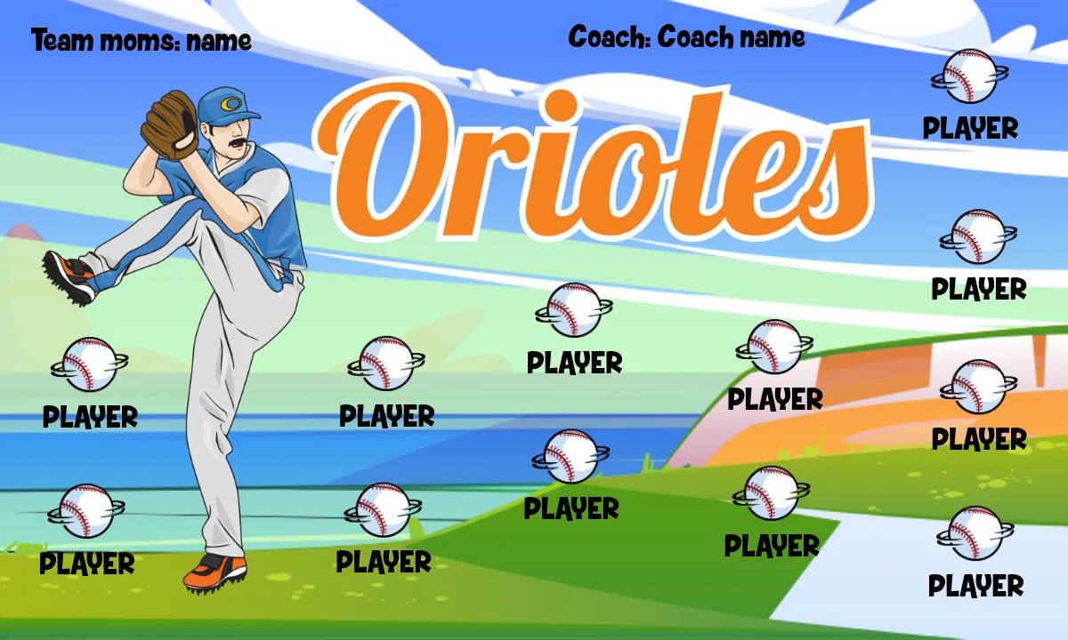 Orioles 5 Softball Banner-asa-softball-banners-picture