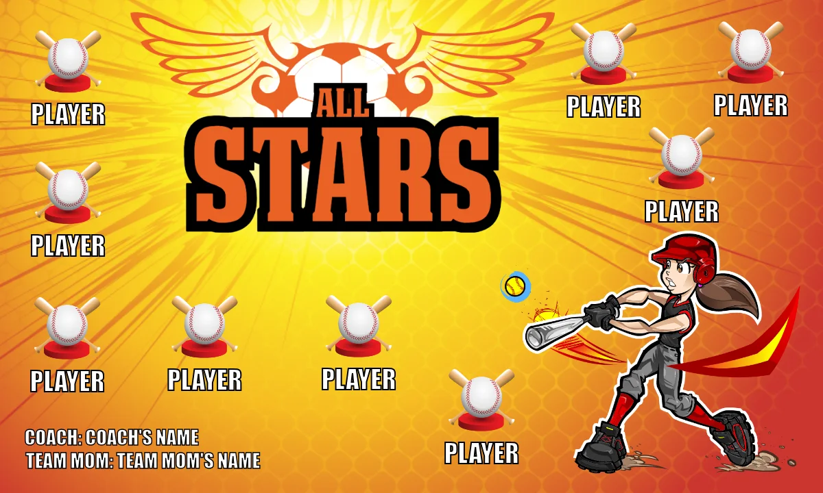 All Stars 5 Softball Banner