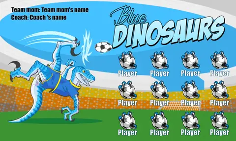 Blue Dinosaurs Soccer banner-soccer-banner-picture