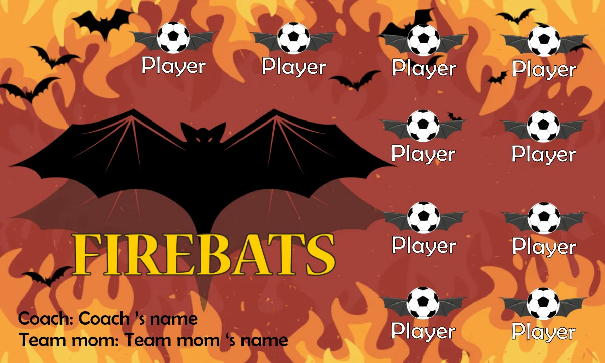 Fire Bat Soccer Banner-how-to-make-a-soccer-banner-at-home