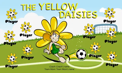 Daisies Yellow  Soccer Banner-soccer-banner-stand-picture