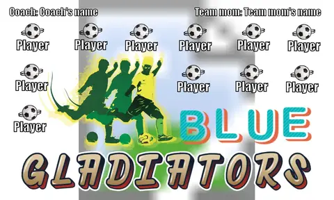 Gladiators Blue 1 Soccer Banner-soccer-banner-ideas