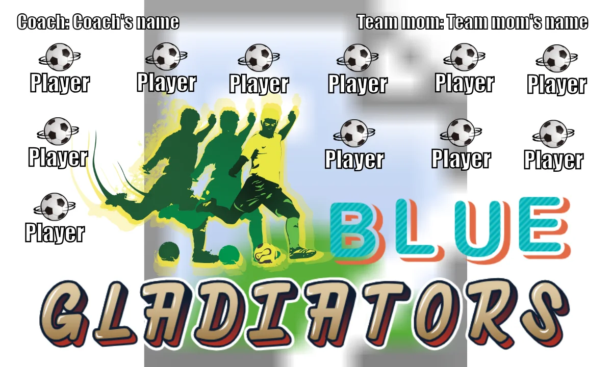 Gladiators Blue 1 Soccer Banner-soccer-banner-ideas
