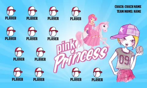 Pink Princessess1 Softball Banner-softball-banners-designs-images