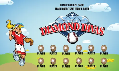 Diamond Divas 1 Softball Banner-softball-banner-size-picture