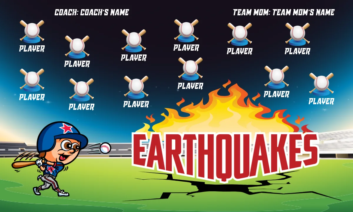 Earthquakes 2 Softball Banner-handmade-softball-banners-picture