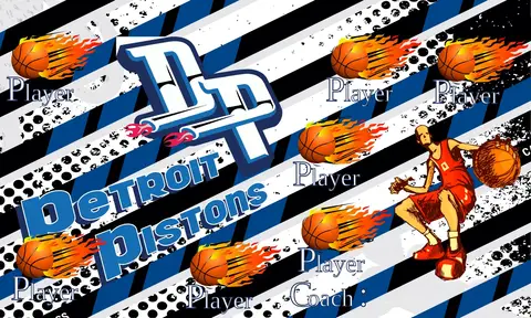 Detroit Pistons 2 Basketball Banner basketball birthday banner   printable images