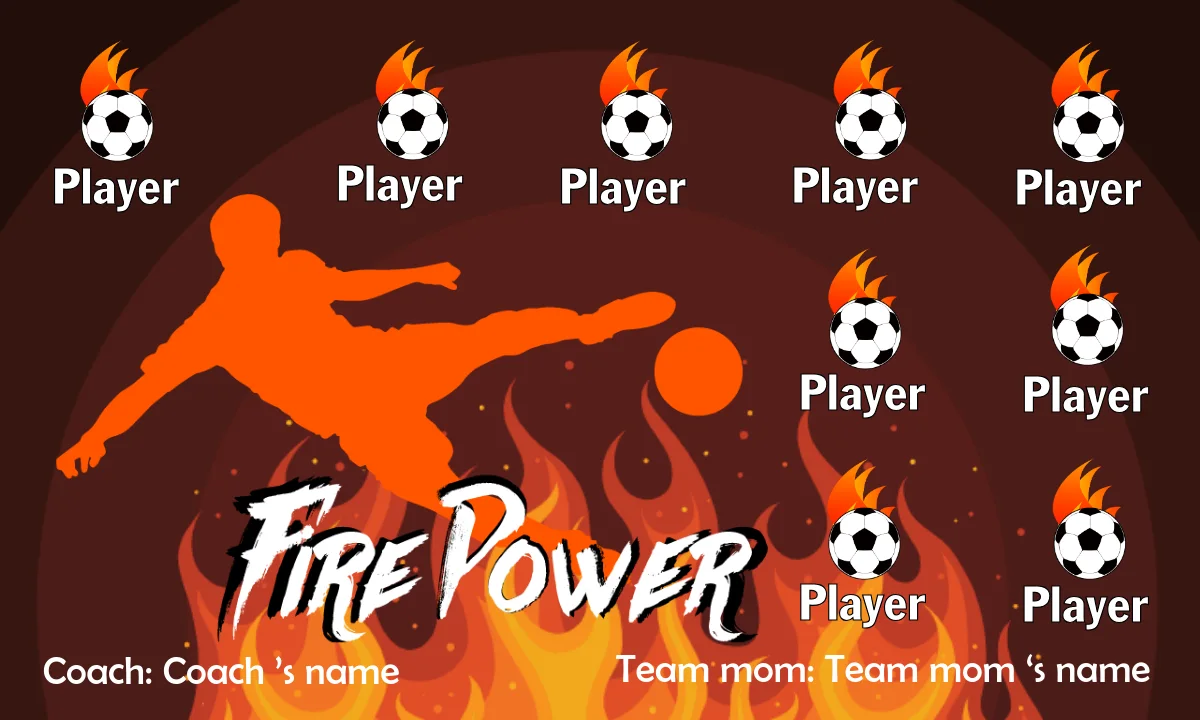 Fire Power Soccer Banner-soccer-banners-and-flags