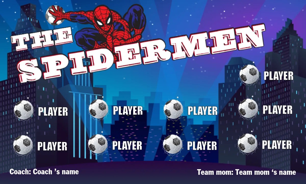 Spidermen Soccer Banner-design-soccer-banner-online