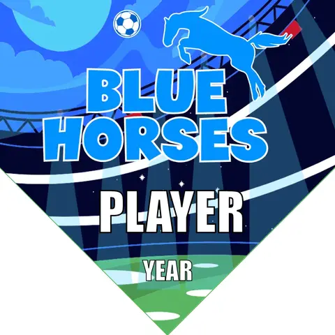Blue Horses Soccer Banner -soccer-field-banners-picture