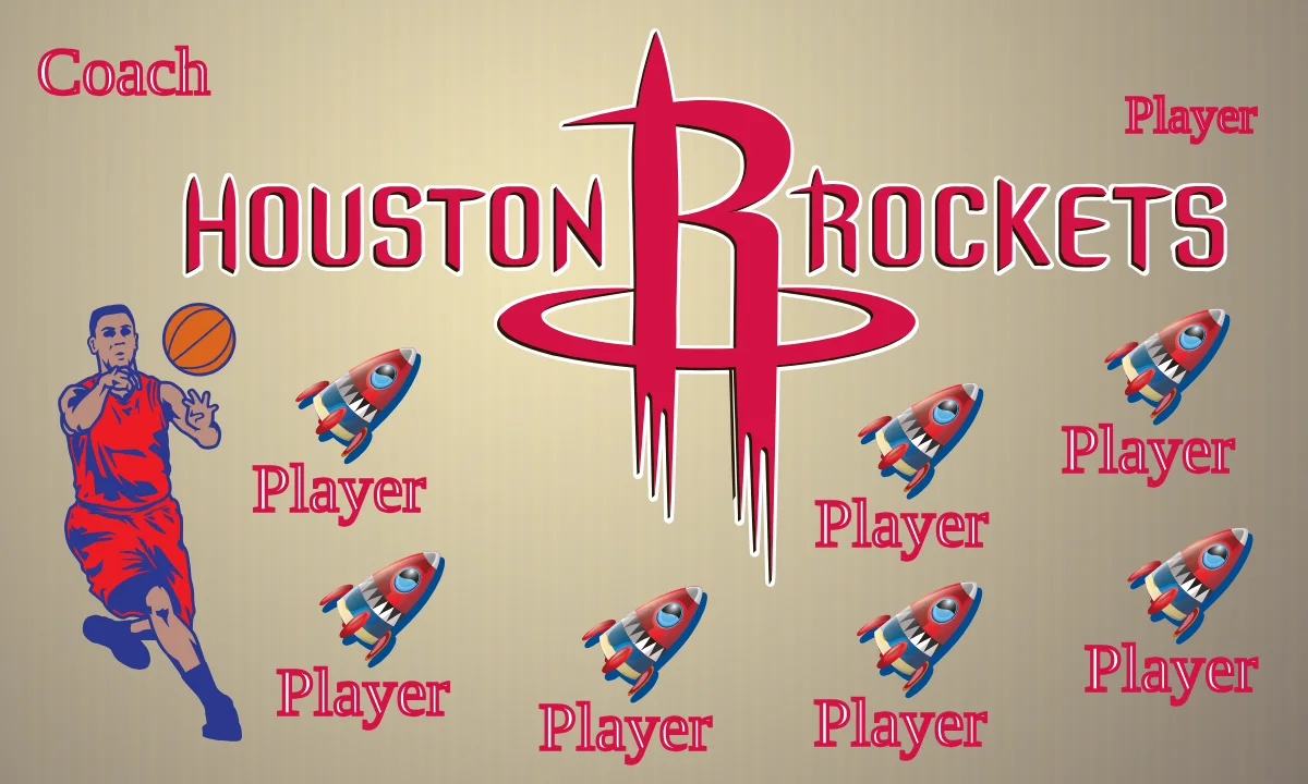 Houston Rockets 3 Basketball Banner basketball champions banner images