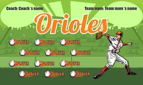 Orioles 4 Baseball Banner-baseball-banner-vector-images