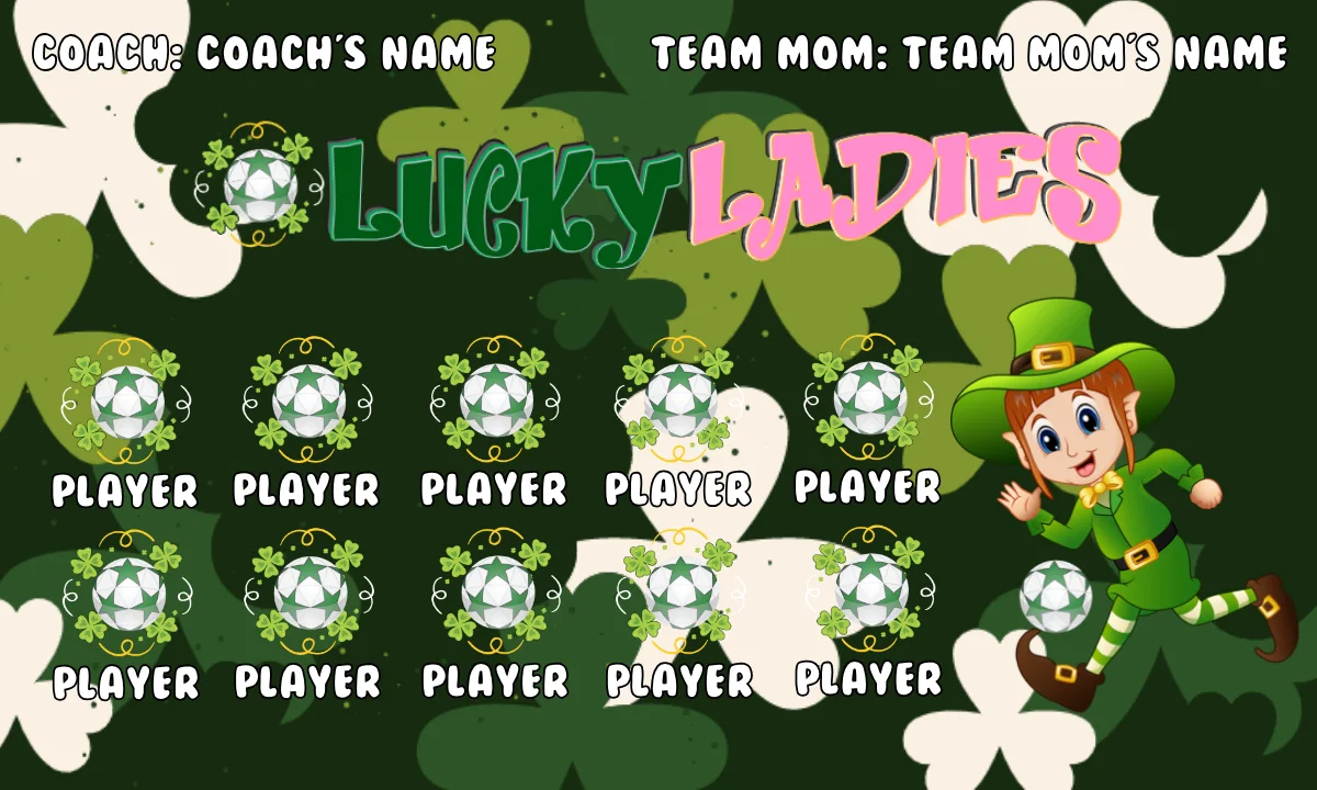 Lucky ladies 2 Soccer Banner-soccer-field-banners-picture