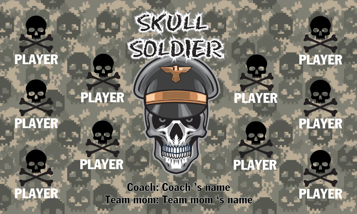Skullsoldier Soccer Banner-design-soccer-banner-online