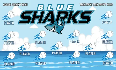 Blue Sharks Softball Banner