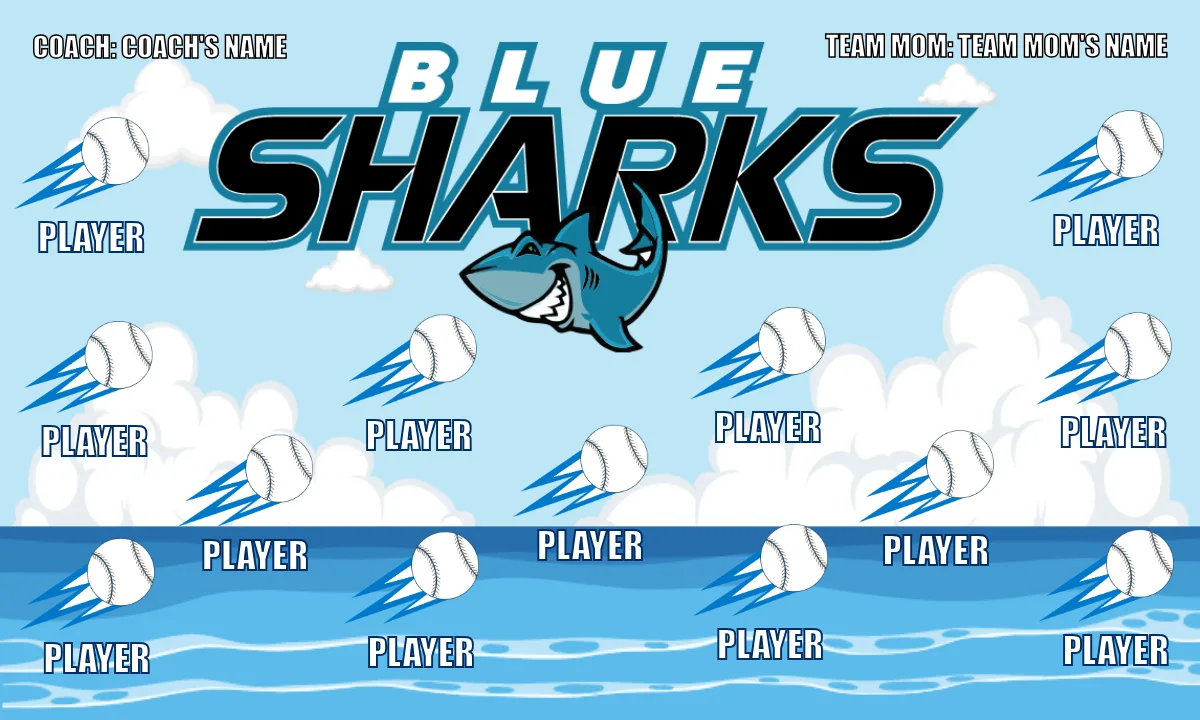 Blue Sharks Softball Banner