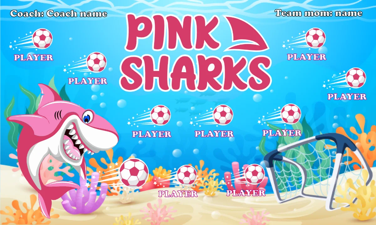Pink Sharks Soccer Banner-soccer-banner-gallery-picture