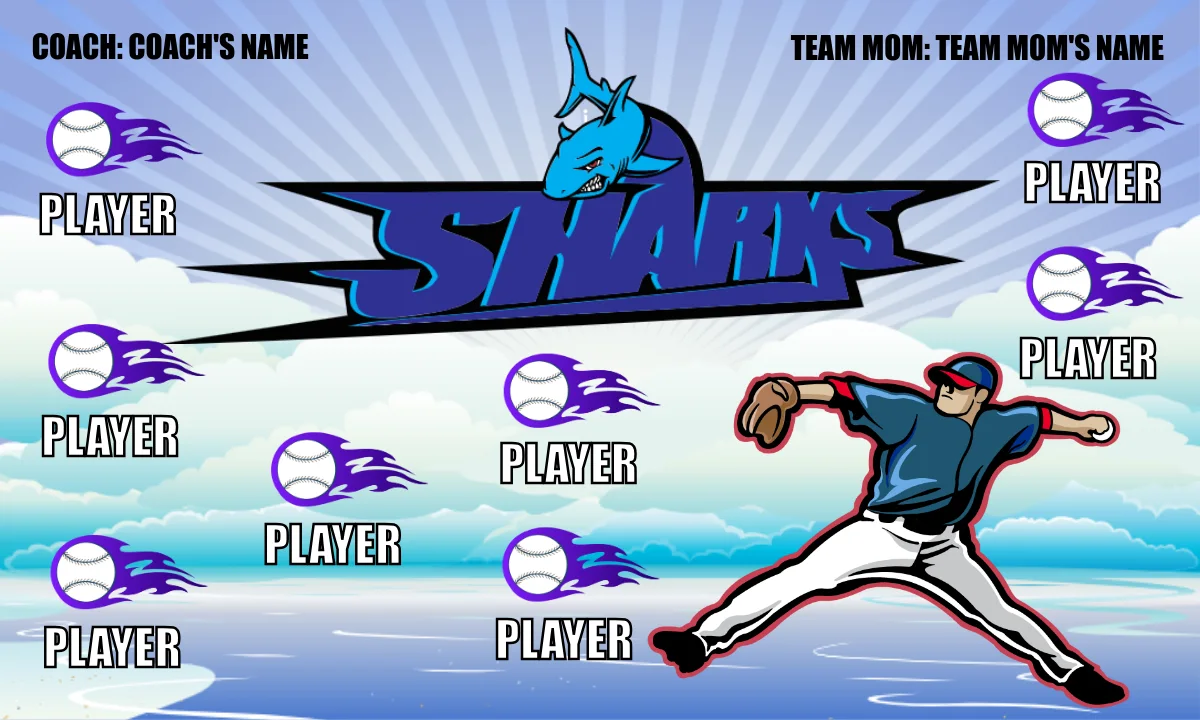 Sharks 6 Softball Banner