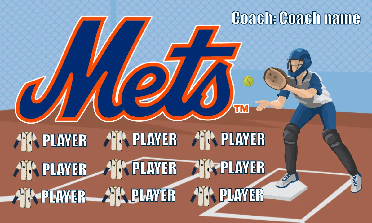 New York Mets 2 Baseball Banner-softball-dugout-banners-picture