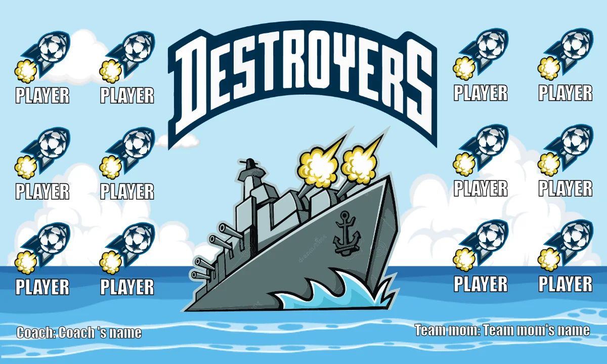 Destroyers 3 Soccer Banner-soccer-team-banner-picture