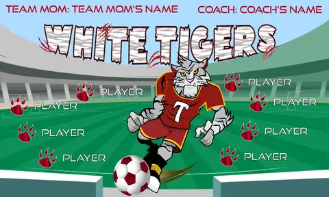 White Tigers Soccer Banner,-banners-for-soccer-team-picture