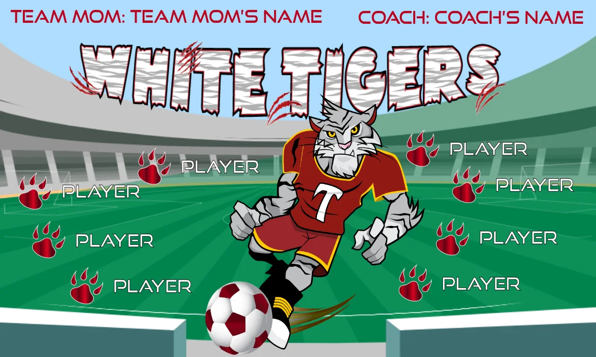 White Tigers Soccer Banner,-banners-for-soccer-team-picture