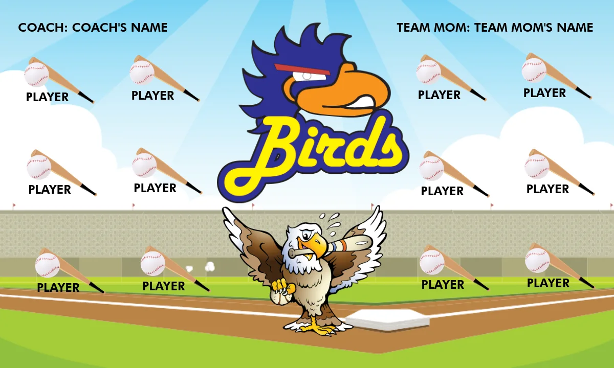 Bird 1 Softball Banner-softball-banner-templates-picture