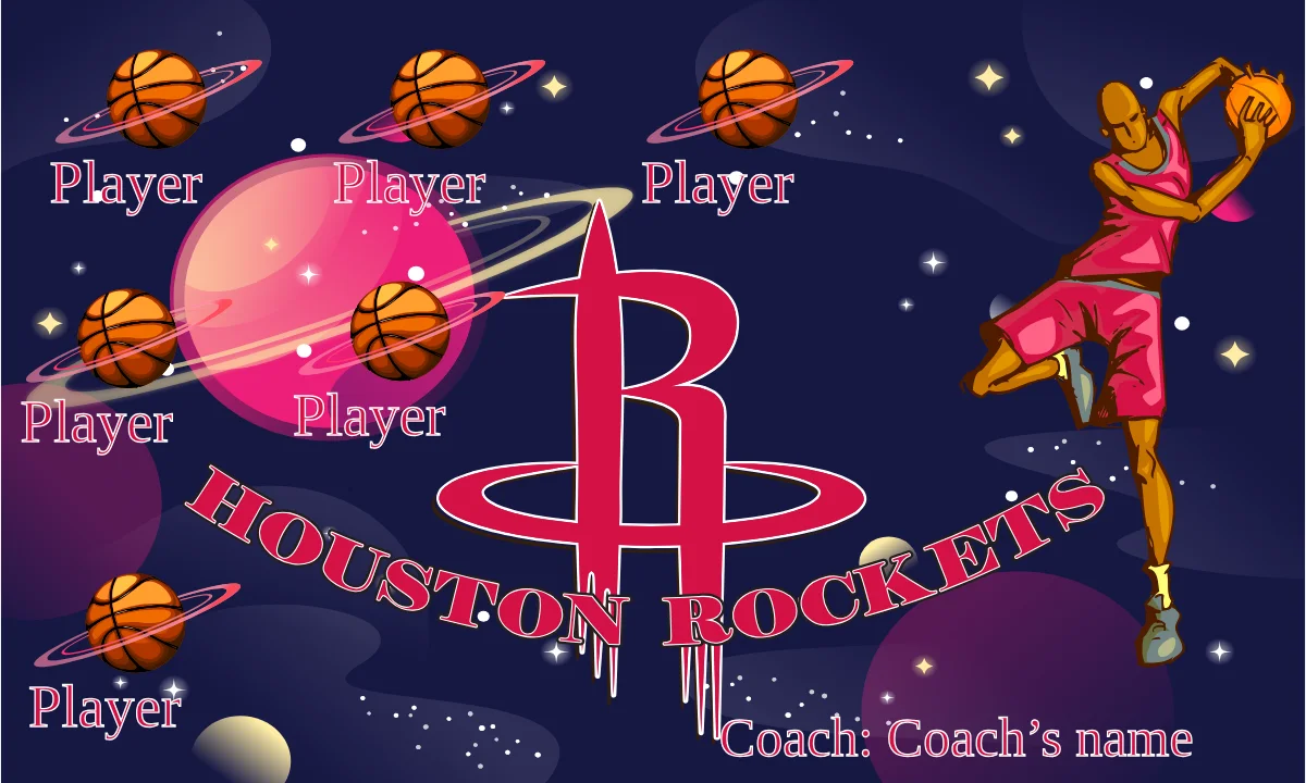 Houston Rockets 2 Basketball Banner basketball court banner images