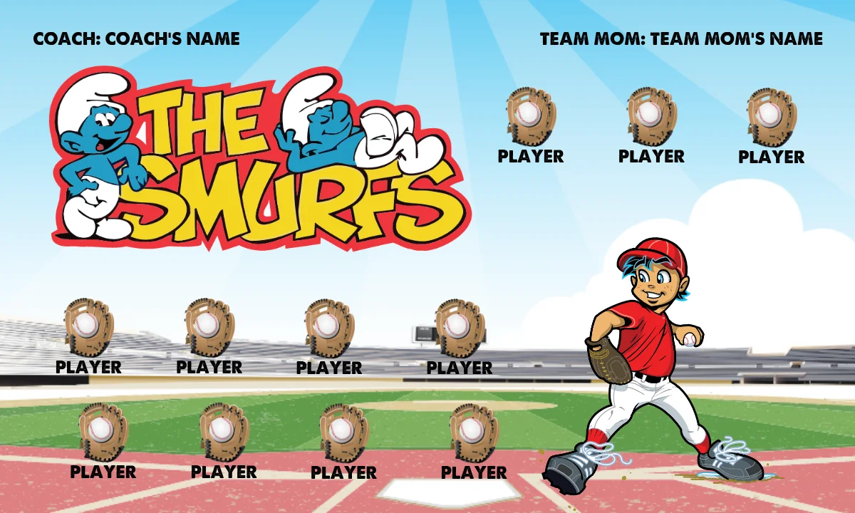 Smurfs 2 Softball Banner-travel-softball-team-banners-picture