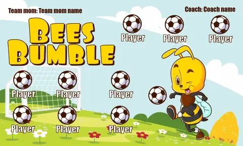 Bees Bumble Soccer Banner--soccer-banner-printing-picture