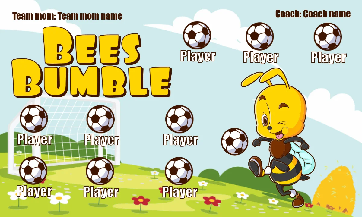 Bees Bumble Soccer Banner--soccer-banner-printing-picture