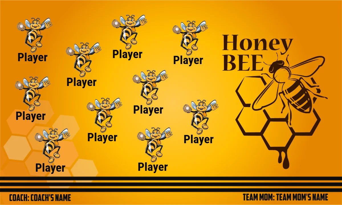 Honey Bees Softball Banner-cheap-softball-banners-images