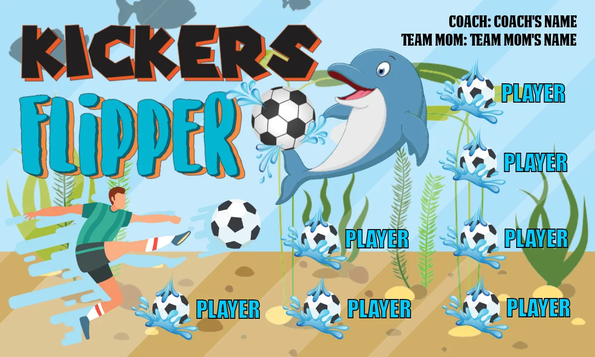 Kickers Flipper 1 Soccer Banner-homemade-soccer-banner-ideas