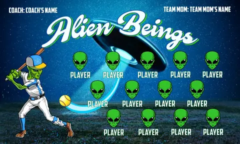 Alien Beings Softball Banner