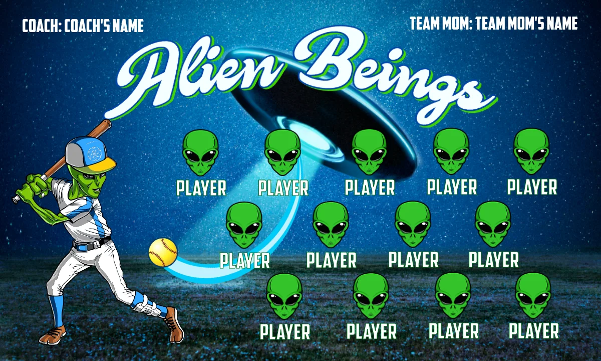 Alien Beings Softball Banner