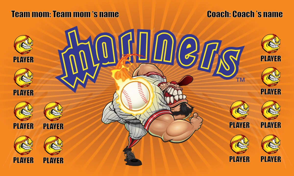 Mariners 3 Baseball Banner-baseball-banner-printing-images