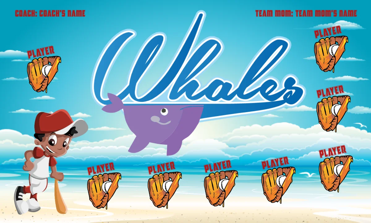 Whales 1 Softball Banner-airbrushed-softball-banners-picture
