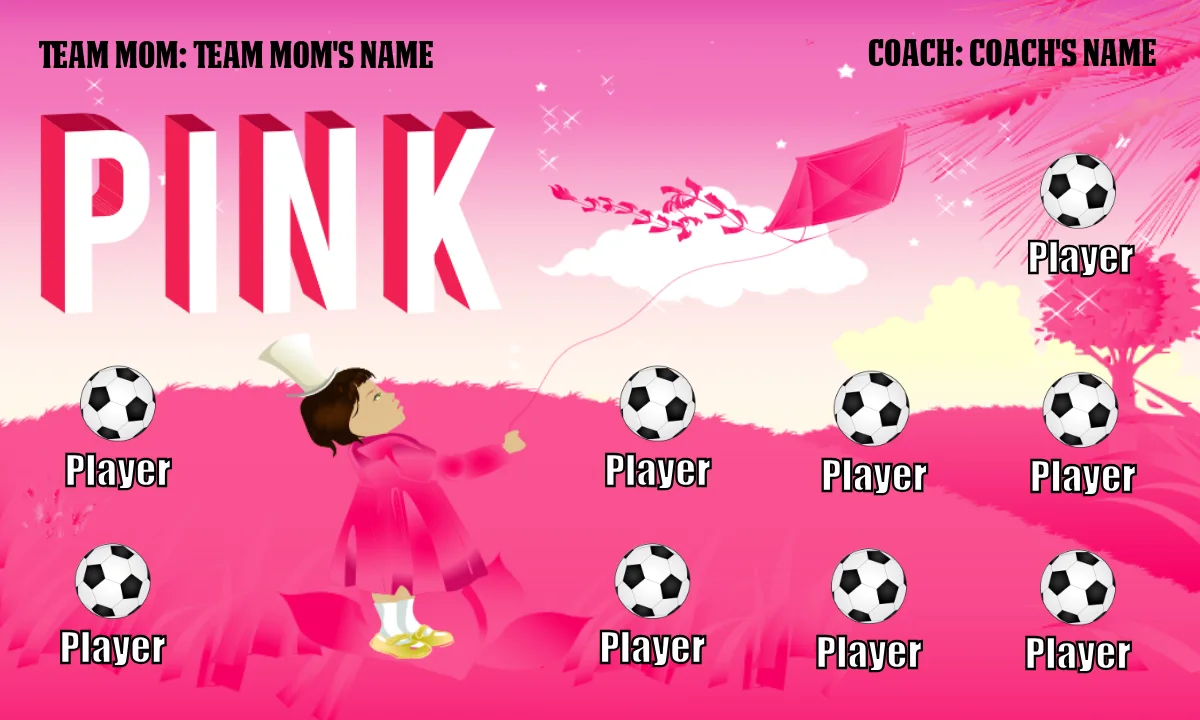 Pink 3 Soccer Banner-soccer-banners-ideas