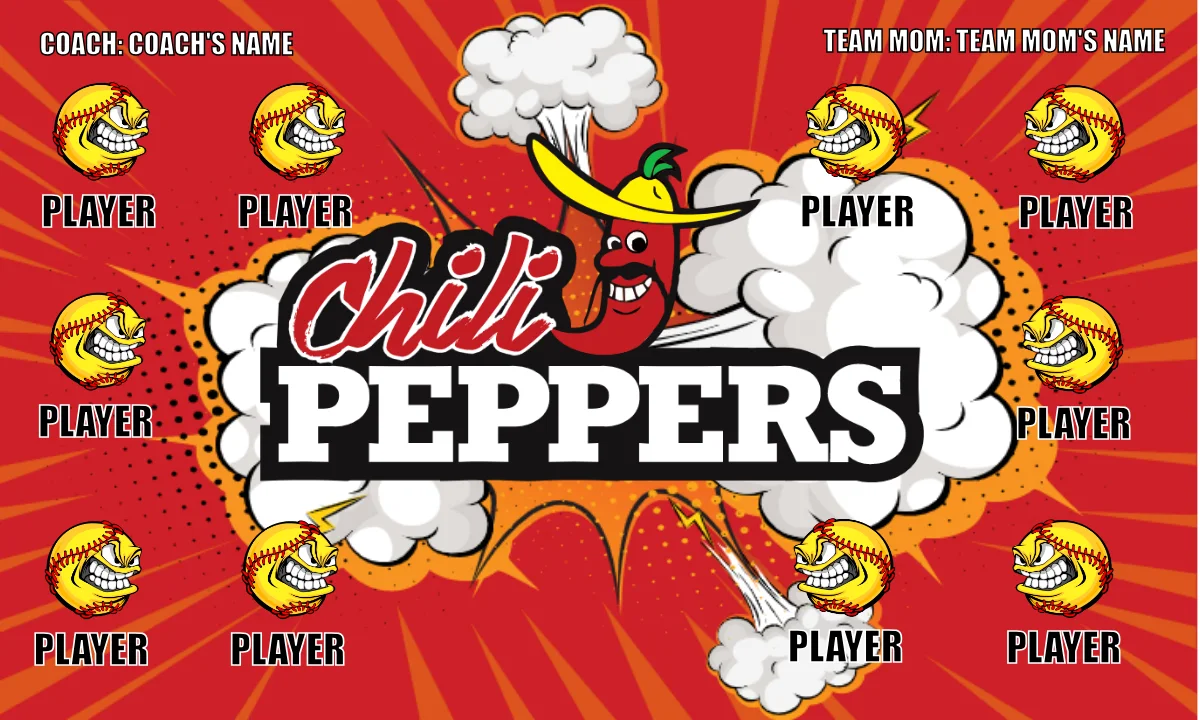 Chill Peppers 2 Softball Banner