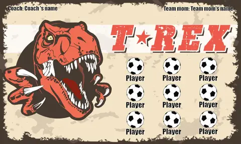 T Rex 3 Soccer Banner-soccer-banners-and-flags-picture
