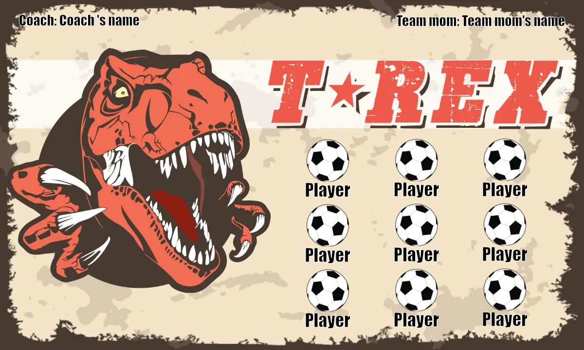 T Rex 3 Soccer Banner-soccer-banners-and-flags-picture